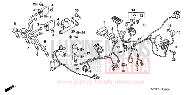 WIRE HARNESS (CBF600S6/SA6) for CBF600S ABS CANDY XENON BLUE (PB324) from 2006